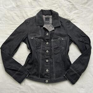 Marithe Francois Girbaud unique western styling fitted denim shirt jacket